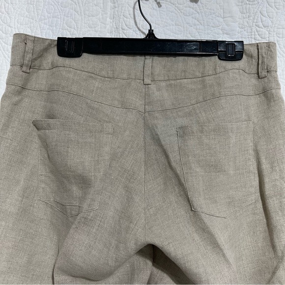 LILIBLEU Womens Linen Beige Wide Leg Cropped Pant, Size 10 -#303 - Picture 6 of 12